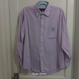 Nicole Miller New York - Lavender Stripe L/S Men's Shirt - Size Large 16 34/35